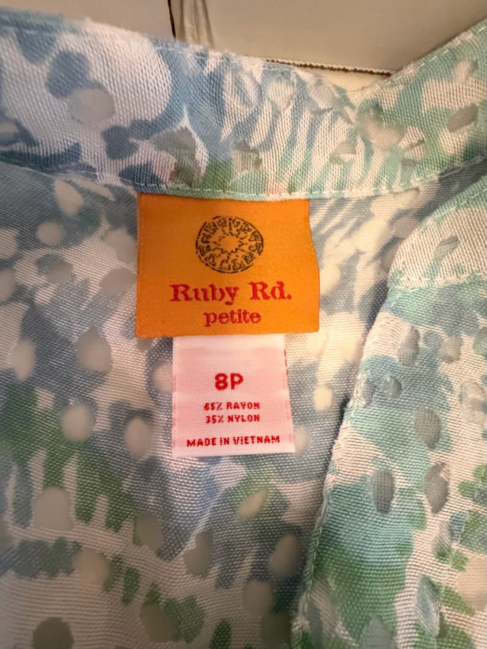 Ruby Rd. Light Green & Blue Abstract Button-Down Shirt - Picture 3 of 7
